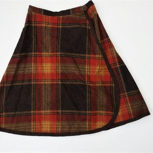 Vintage Plaid Pendleton Wrap Wool Skirt Girls Sz 12/ Womens XS